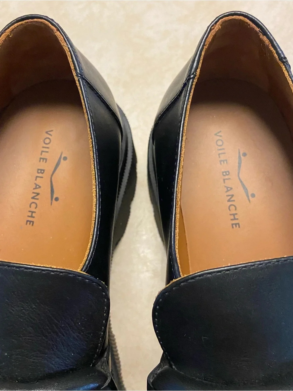 Voile Blanche Shoes Womens Size 39 (8.5) Leather Platform Loafers Black Elaiza